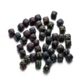 Cuentas de dados de acrílico negro de 9mm con puntos coloridos para joyas DIY - 1000 Piezas/500g / Negro con Colorido