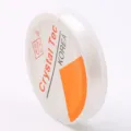 Cordón de cristal elástico blanco transparente para hacer joyas y pulseras de bricolaje - 0,4 mm / Etiqueta Amarilla