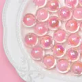 Cuentas de acrílico rosa AB iridiscentes para la creación de joyas DIY hechas a mano - 500g/1800 piezas/paquete / Rosa / 8mm