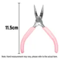Precision jewelry pliers with pink handles and 11.5cm measurement guide - Chain Nose Pliers