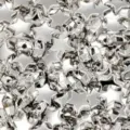 High-quality 6mm electroplated silver star-shaped acrylic loose beads for DIY jewelry - 100 Pieces/Pack / Silver