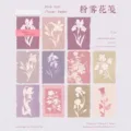 Pink Mist floral silhouette scrapbooking paper, 20 sheets of vintage decorative material - Pack of 20 / Misty Pink Florascape