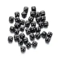 Cuentas de dados de acrílico negro de 9 mm con puntos blancos para bisutería DIY - 1000 Piezas/500g / Negro con Blanco
