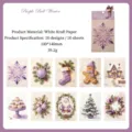 Set di 10 fogli di carta scrapbooking natalizia goffrata, tema viola, misura 100x140mm - Set di 10 fogli / Purple bell winter sequence