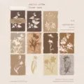 Brown and beige vintage floral silhouette material paper, 20 sheets of lightweight paper. - Pack of 20 / Light Coffee Trace