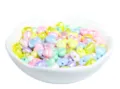 Cuentas de perlas de imitación de 9mm en forma de corazón para joyería DIY kit - Color macarrón / 2500 Piezas/Paquete (Aprox. 500g) / Mezcla de Caramelos