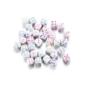Perles de dés en acrylique blanc 9mm avec points colorés pour bijoux bricolage - 1000 Pièces/500g / White background color