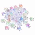 Cuentas de estrella de acrílico iridiscente de 11mm en colores mixtos para bricolaje - 500g/1800 Piezas / Blanco