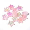 Cuentas de acrílico de estrella irisada de 11mm para hacer joyas y artesanías DIY - 500g/1800 Piezas / Rosa