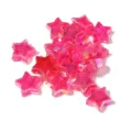 Cuentas de estrella de acrílico translúcido rosa fuerte de 11mm para proyectos de joyería - 500g/1800 Piezas / Rosa rojo