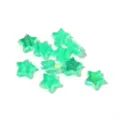 Cuentas de estrella de acrílico verde iridiscente de 11 mm con agujeros para joyería DIY - 500g/1800 Piezas / Verde