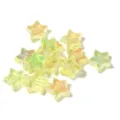 Cuentas de estrella de acrílico iridiscentes de 11 mm con agujeros rectos para joyas - 500g/1800 Piezas / Amarillo