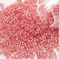 Cuentas de vidrio rosa de 2mm con núcleo plateado para creación de joyas bricolaje - 2.0mm / 30000 Piezas/Paquete (500g) / Rojo sandía