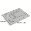 Tablero de diseño de cuentas flocado gris de 32x24cm para creación de joyas. - 32x24cm / Tablero de Diseño de Collares
