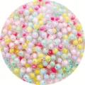 Cuentas redondas de acrílico de 8mm en colores macaron mixtos para bricolaje - 8mm (Aprox. 1800 Piezas) / Colores Mezclados Transparentes