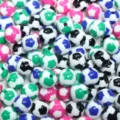 Vibrant multicolored 8-20mm soccer ball shaped acrylic loose beads for DIY handmade crafts - 8mm (Approx 1800 Pcs) / Multicolor (Black Green Blue Pink)