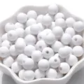 8mm reinweiße Gummierperlen für DIY-Schmuckherstellung und Bastelprojekte - 500g/1800 Stück / Weiß