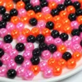 Cuentas de acrílico de imitación perla rosa negro naranja para hacer joyas DIY - 4mm/500g / Naranja Púrpura Negro