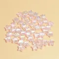 Detalle de cerca de cuentas de estrella acrílicas AB iridiscentes de 10 mm para joyas DIY - 10mm (2300 Piezas/Paquete) / Rosa