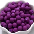 Matte lila 8mm Gummierte Acrylperlen für DIY handgefertigten Schmuck und Basteln - 500g/1800 Stück / Rosa
