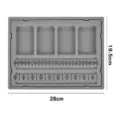 Bandeja de diseño de cuentas flocada gris con escalas, tamaño 28x19,5 cm para joyería - Bandeja para Cuentas de Pulsera