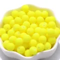 8mm neongelbe matte Acryl-Gummierte runde lose Perlen für DIY-Schmuckherstellung - 500g/1800 Stück / Gelb