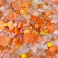 Paquete de 50g de cuentas de acrílico naranja mezcladas para joyas DIY y correas de móvil - Peso 50g / Naranja