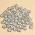Cuentas redondas de acrílico gris con purpurina de 10mm con carita sonriente para bricolaje - 1350 Piezas/Paquete / Transparente Plata Brillante