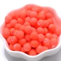 Vibrante 8mm neonorangefarbene matte Gummi-Acrylperlen für DIY-Handwerk und Schmuck - 500g/1800 Stück / Orange