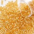 Cuentas de vidrio doradas de 2mm con revestimiento metálico para creación de joyas DIY - 2.0mm / 30000 Piezas/Paquete (500g) / Naranja