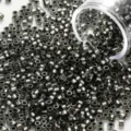 Cuentas de vidrio gris metalizado de 2mm para fabricación de joyas DIY - 2.0mm / 30000 Piezas/Paquete (500g) / Negro