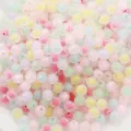 Cuentas de acrílico macarrón de 8mm con diseño de perla en perla para manualidades DIY - Esmerilado Mezclado