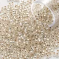 Cuentas de vidrio plateadas de 2mm para la creación de joyas DIY y manualidades - 2.0mm / 30000 Piezas/Paquete (500g) / Blanco