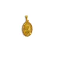 Close-up of embossed Virgin Mary pendant in 18K gold plated stainless steel - Virgin Mary Portrait Style (03-G) / Gold