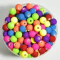 Cuentas de goma mate de 12mm de colores para pulseras DIY y accesorios de joyería artesanal - 8mm aprox. 1800 Piezas (500g) / Multicolor