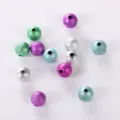 Detailreiche Makroaufnahme farbiger Crinkle-Acrylperlen für DIY-Schmuck und Armbänder - 8mm (15g/Packung) / Mehrfarbig