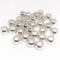 Macro view of silver-plated CCB large hole spacer beads for DIY jewelry making accessories - 500g/Pack (6mm Large Hole) / Imitation Silver