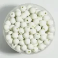 Cuentas sueltas de acrílico engomado blanco de 12 mm para la creación de joyas DIY - 8mm aprox. 1800 Piezas (500g) / Blanco