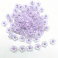 Detalle de cuentas de flores de acrílico esmerilado de 12 mm con centro púrpura para DIY - 12mm (900 Piezas) / Púrpura Mate