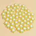 Detalle de cuentas de estrella de acrílico amarillo y blanco de 8mm para hacer joyas - Amarillo