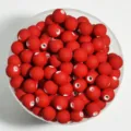 Cuentas de acrílico rojo mate de 12mm para la creación de joyas hechas a mano DIY - 8mm aprox. 1800 Piezas (500g) / Rojo