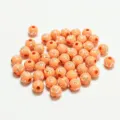 Perles rondes en acrylique orange de 8mm avec croix d'argent pour création de bijoux. - Orange avec Croix Argentée