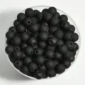 Cuentas de acrílico negro mate de 12 mm de alta calidad para creación de joyas DIY - 8mm aprox. 1800 Piezas (500g) / Negro