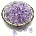 Pequeñas cuentas de flores de acrílico moradas de 12 mm para bisutería DIY y manualidades - 12mm (900 Piezas) / Púrpura Brillante