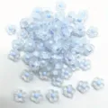 Cuentas de flores de acrílico esmerilado de 12 mm con centro azul para bisutería - 12mm (900 Piezas) / Azul Mate