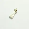 Weißer Wildleder Quastenanhänger mit silberner Kappe für DIY Schmuck - 10 Stück/Packung (3*1cm) / Weiß