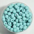Cuentas de acrílico engomado azul claro de 12 mm para creación de joyas y artes - 8mm aprox. 1800 Piezas (500g) / Azul claro