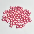 Cuentas de estrella de acrílico rosa de 8mm con centro blanco para hacer joyas DIY - Rosa rojo