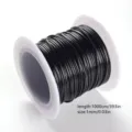 1mm schwarze gewachste Schmuckschnur für DIY Halsketten und Armbänder, 10m Länge - 1.5mm/10m / Schwarz