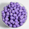 Cuentas de goma violeta mate de 12mm para bisutería DIY y cadenas para móviles - 8mm aprox. 1800 Piezas (500g) / Violeta Claro